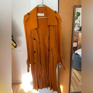 Zara Burnt Orange Trench Coat Size Medium
